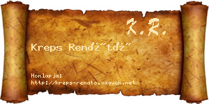Kreps Renátó névjegykártya